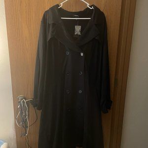 NWT Brushed Ponte Trench Coat Double Breasted Stretch Swing Trench Coat